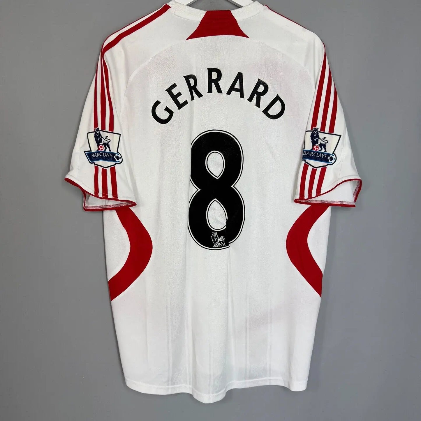LIVERPOOL 2007 2008 AWAY SHIRT FOOTBALL SOCCER JERSEY 694745 #8 GERRARD