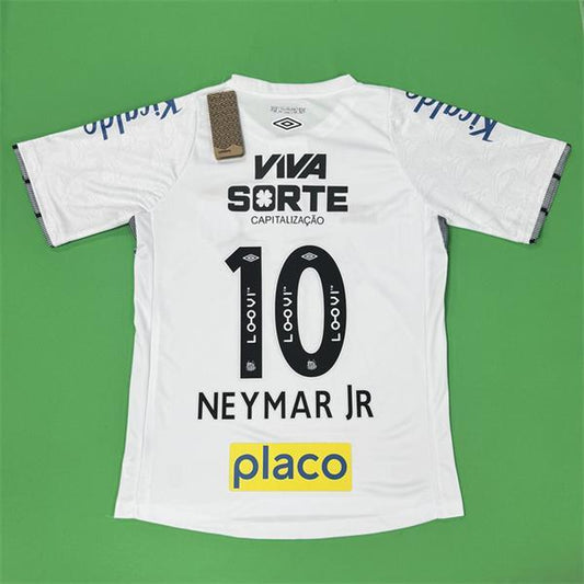 UMBRO 2425 Sao Paulo Championship Santos FC Home White No 10 Neymar Jr Vintage Soccer Jersey Barclays Premier League