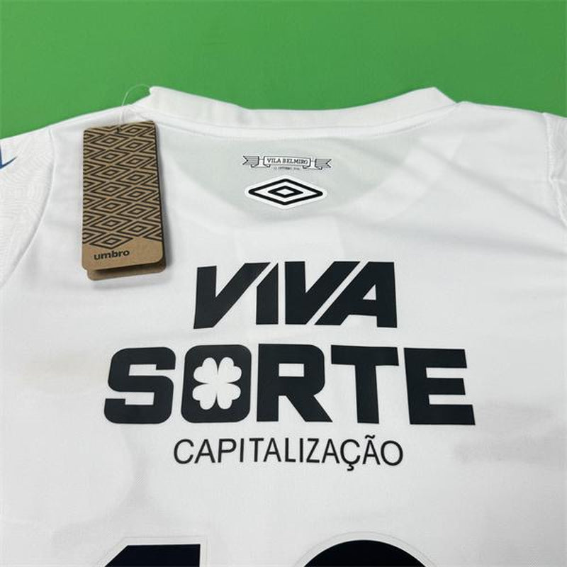 UMBRO 2425 Sao Paulo Championship Santos FC Home White No 10 Neymar Jr Vintage Soccer Jersey Barclays Premier League