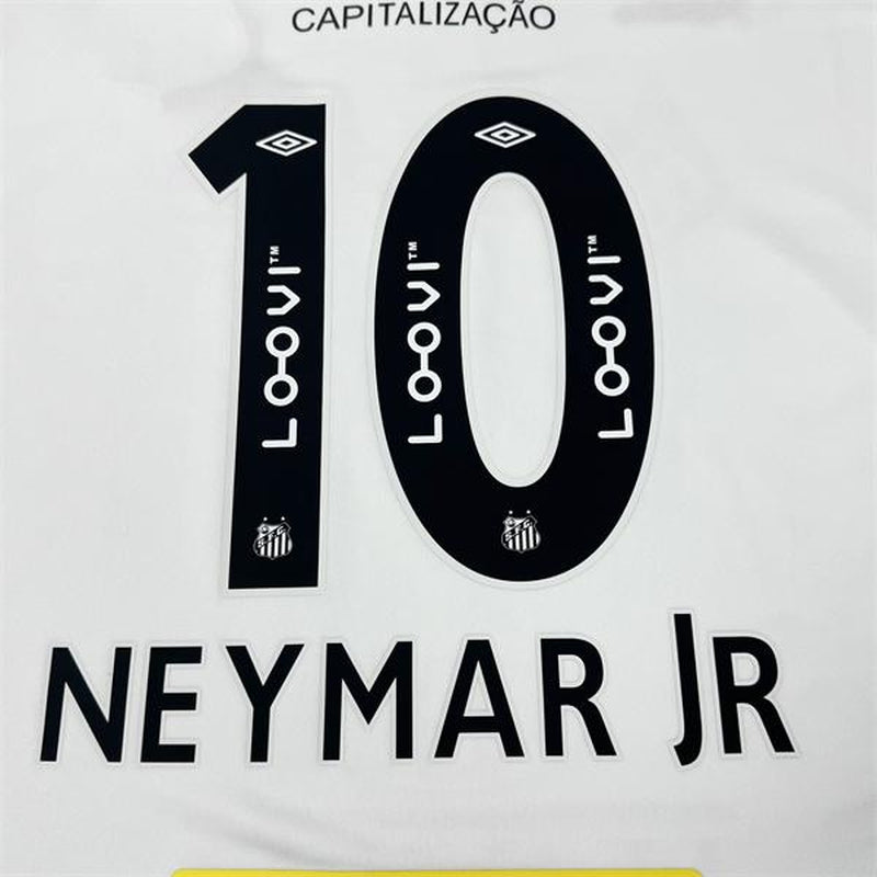 UMBRO 2425 Sao Paulo Championship Santos FC Home White No 10 Neymar Jr Vintage Soccer Jersey Barclays Premier League
